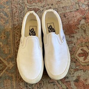 Vans White Slip-On Sneakers